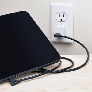 Eaton Tripp Lite Series Micro USB Cable for Charging (M/M) - Reversible Left/Right USB-A to Right-Angle USB Micro-B, Black
