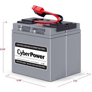 CyberPower RB12170X2A UPS Replacement Battery Cartridge for PR1500LCD - 17000 mAh - 12 V DC - Lead Acid - Leak Proof/Maint