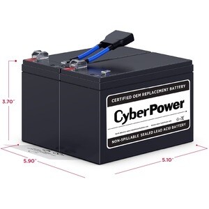 CyberPower RB1290X2B Replacement Battery Cartridge - 2 X 12 V / 9 Ah Sealed Lead-Acid Battery, 18MO Warranty