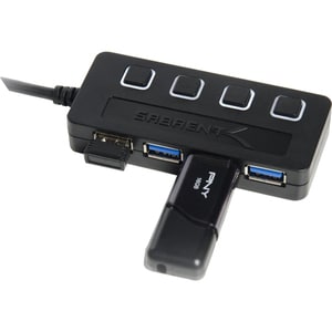 Sabrent 4-Port USB 3.0 Hub With Power Adapter - USB - External - 4 USB Port(s) - 4 USB 3.0 Port(s) - PC, Mac