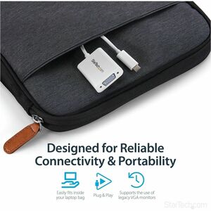 StarTech.com Adaptateur vidéo USB-C vers VGA - M/F - 1920x1200 / 1080p - Blanc - Blanc