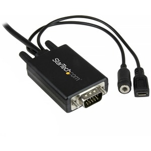 StarTech.com 6 ft 2m DisplayPort to VGA Adapter Cable with Audio - DP to VGA Converter - 1920x1200 - Cable for Monitor, Sp