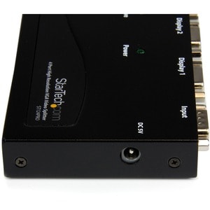 StarTech.com Signal Splitter - Steel - Black - TAA Compliant - 2048 x 1536 - 350 MHz Maximum Video Bandwidth - 64.01 m Max