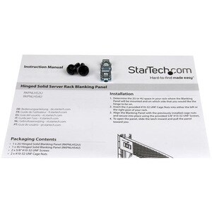 StarTech.com Blanking Panel â€" 4U â€" Hinged Rack Panel â€" 19in â€" Steel â€" Black â€" TAA Compliant â€" Tool-less Inst