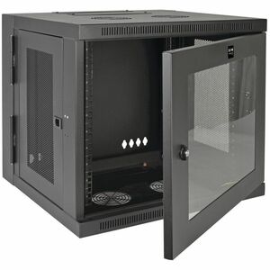 Tripp Lite by Eaton SmartRack 10U Low-Profile Switch-Depth Wall-Mount Small Rack Enclosure, Clear Acrylic Window, Hinged B