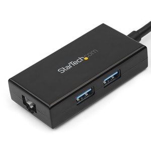 StarTech.com 2 Port USB 3.0 Hub with Ethernet - USB 3.0 x 2 - Gigabit Ethernet Network Adapter for Windows / Mac / Chrome 