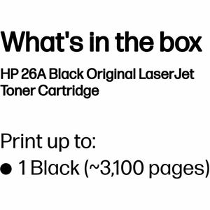 HP 26A Original Laser Toner Cartridge - Black - 1 Each - 3100 Pages