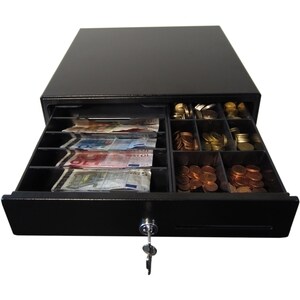 Cassetto dei contanti apg Genesis 1313 - 5 Banconota - 8 Coin - 2 Lettore di schede - Acciaio inox, Con dorsi plastici - N