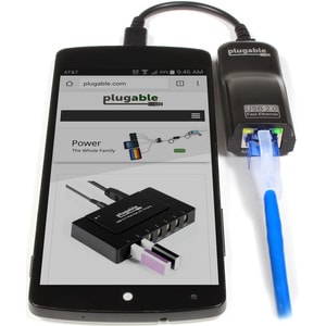 Plugable USB 2.0 OTG Micro-B to 100Mbps Fast Ethernet Adapter - Compatible with Windows Tablets, Raspberry Pi Zero, and So