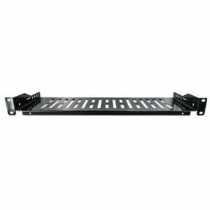 Intellinet 1U Rack-mountable Rack Shelf for Server, Networking, Rack - Jet Black - 19" Cantilever Shelf, 1U, 2-Point Front