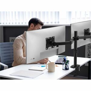 SIIG Dual Monitor Articulating Desk Mount - Fits 13" to 32" monitors - Max Load 19.8 lbs each - VESA Plate 75x75/100x100mm