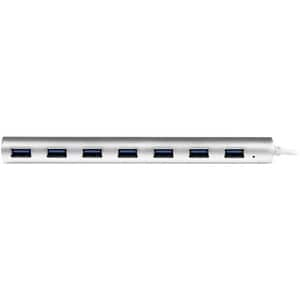 StarTech.com 7 Port Compact USB 3.0 Hub with Built-in Cable - Aluminum USB Hub - Silver - Add seven USB 3.0 (5Gbps) ports 