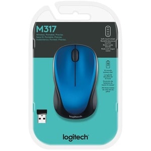Logitech M317 Wireless Mouse, 2.4 GHz with USB Unifying Receiver, 1000 DPI Optical Tracking, 12 Month Battery, Compatible 