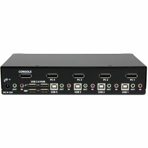 StarTech.com 4 Port USB DisplayPort KVM Switch with Audio - 4 Computer(s) - 1 Local User(s) - WQXGA - 3840 x 2400 - 8 x US