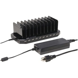 Tripp Lite by Eaton 10-Port USB Charger with Built-In Storage - 1 Each - 12 V DC Input - 5 V DC/2.40 A Output