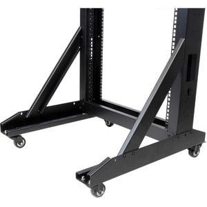 StarTech.com Rack Serveur Mobile 42U à 2 Mâts, Rack Réseau 19" à 2 Mâts avec Roulettes, Rack Ouvert pour Équipement - Roul