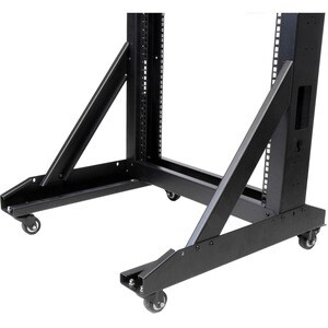 StarTech.com 2-Post 42U Mobile Open Frame Server Rack, Two Post 19in Network Rack with Casters, Rolling Open Rack for AV/D