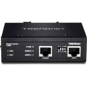 TRENDnet TI-IG60 PoE Injector - TAA Compliant - 48 V DC, 56 V DC Input - 1 x 10/100/1000Base-T Input Port(s) - 1 x 10/100/