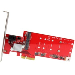 StarTech.com Tarjeta PCI Express Controladora de 2x SSD NGFF M.2 y 2x Puertos SATA III - Compatibilidad con RAID - 0, 1, 1
