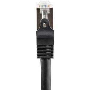 StarTech.com 1m Cat6 Patch Cable - Shielded (SFTP) Snagless Gigabit Network Patch Cable - Black Cat 6 Ethernet Patch Lead 