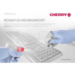 CHERRY KC 1068 Keyboard - Cable Connectivity - USB Interface - Spanish - Pale Gray - LPK Keyswitch - 105 Key(s)