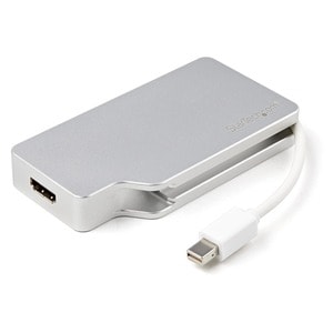 StarTech.com Aluminum Travel A/V Adapter: 3-in-1 Mini DisplayPort to VGA, DVI or HDMI - mDP Adapter - 4K - 1 x 20-pin Mini