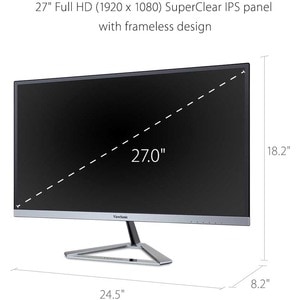Viewsonic 27" Display, IPS Panel, 1920 x 1080 Resolution - 27" Viewable - In-plane Switching (IPS) Technology - LED Backli
