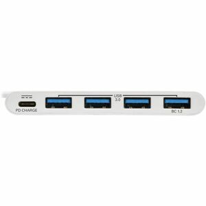Eaton Tripp Lite Series 4-Port USB-C Hub, USB 3.x (5Gbps), 4x USB-A Ports, 60W PD Charging, White - USB Type C - External 