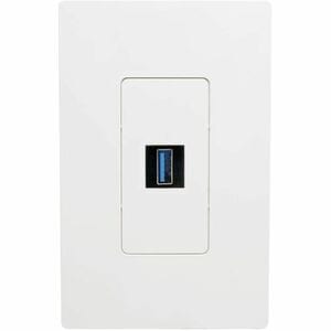 Eaton Tripp Lite Series USB 3.0 All-in-One Keystone/Panel Mount Coupler (F/F), Black, TAA - 1 x Type A Female USB - 1 x Ty