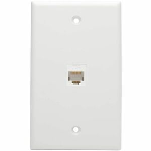 Eaton Tripp Lite Series Cat6a Straight-Through Modular In-Line Snap-In Coupler with 90-Degree Down-Angled Port, White (RJ4