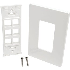 Tripp Lite series 6-Port Single-Gang Universal Keystone Wallplate, White - 6 x Total Number of Socket(s) - 1-gang - White 