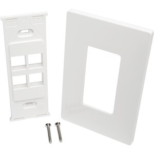 Tripp Lite series 4-Port Single-Gang Universal Keystone Wallplate, White - 4 x Total Number of Socket(s) - 1-gang - Wall M