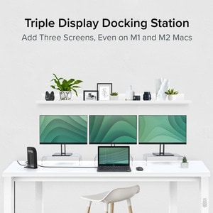 Plugable USB-C Triple Display Docking Station with Charging Support Power Delivery for Specific Windows USB Type-C and Thu