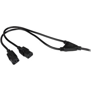 StarTech.com 2m Computer Power Cable - BS-1363 to 2x C13 - C13 Y-Cable - 6ft/1.8m 18AWG (0.75mm2) flexible computer power 