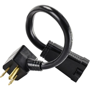 CyberPower GC201 Power Extension Cord - For Power Strip, Surge Protector, Wall Tap - 125 V AC13 A - Black - 6" Cord Length