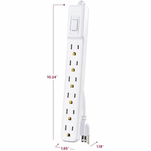 CyberPower MP1044NN Multipack - (2) 6-Outlet Power Strips, White, 2ft Cord, 1 Year Limited Warranty