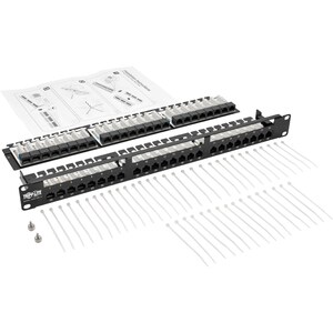 Tripp Lite 48-Port 1U Rack-Mount High-Density UTP 110-Type Patch Panel RJ45 Ethernet 568B Cat5/5e TAA - 48 Port(s) - 48 x 