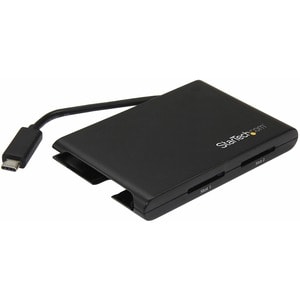 StarTech.com Dual-Slot SD Card Reader/Writer - USB 3.0 with USB-C - SD 4.0, UHS II - Portable SD/SDHC/SDXC Card Reader/Wri
