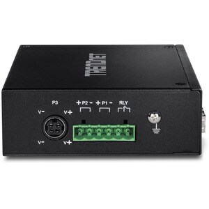 TRENDnet 6-Port Hardened Industrial Gigabit PoE+ DIN-Rail Switch, 4 x Gigabit PoE+ Ports, Shared Gigabit Port (RJ-45/SFP),