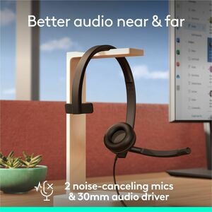 LOGI-VC-HEADSET MONO H570E USB - PRETO