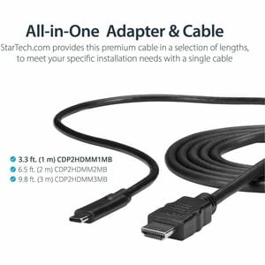 StarTech.com USB C to HDMI Cable - 3 ft / 1m - USB-C to HDMI 4K 60Hz - USB Type C to HDMI - Computer Monitor Cable - Elimi