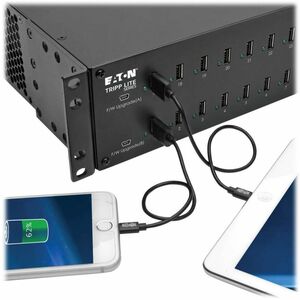 Eaton Tripp Lite Series 32-Port USB Charging Station with Syncing, 230V, 5V 80A (400W) USB Charger Output, 2U Rack-Mount -