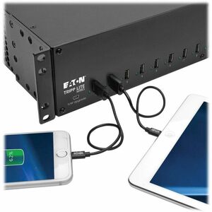 Eaton Tripp Lite Series 16-Port USB Charging Station with Syncing, 230V, 5V 40A (200W) USB Charger Output, 2U Rack-Mount -