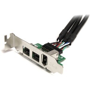 StarTech.com MPEX1394B3, PCIe, IEEE 1394/Firewire, Full-height / Low-profile, PCIe 1.1, Schwarz, Edelstahl, Texas Instrume
