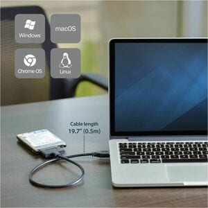 StarTech.com USB3S2SAT3CB. Produktfarbe: Schwarz, Datenübertragungsrate: 6 Gbit/s, Zertifizierung: CE, FCC, REACH. Breite: