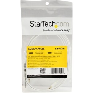StarTech.com 2 m Klinke Audiokabel - 1 Stück - Cable for Audiogerät, iPod, iPad, iPhone - Nickel Beschichteter Stecker - Weiß