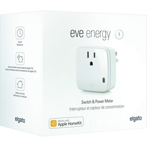 Eve Switch & Power Meter with Apple HomeKit Technology, Bluetooth Low Energy - 1 x AC Power Plug - 1 x Type B Receptacle -