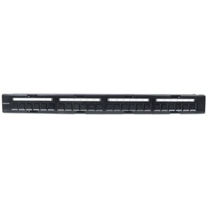 Patch Panel, Blank, 1U, 24-Port, Black - 1U High - 19" Wide - Rack-mountable
