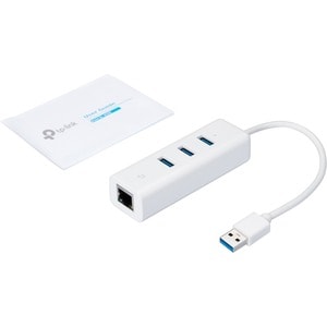 TP-Link (UE330) - USB 3.0 to Ethernet Adapter, Portable 3-port USB Hub with 1 Gigabit - RJ45 Ethernet Port Network Adapter