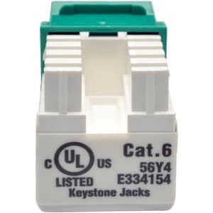 Conector Keystone Cat6, verde, RJ45 hembra a 110 Punch Down